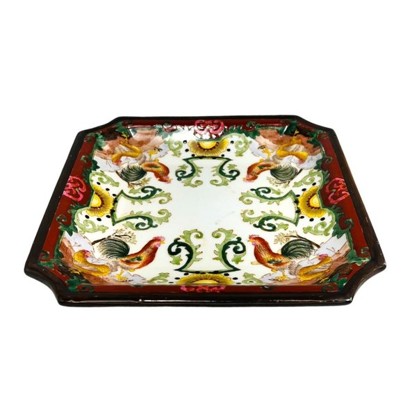Vintage Hua Ping Tang Zhi Chinese Hand Painted Decorative Plate Rooster Design - Picture 3 of 8